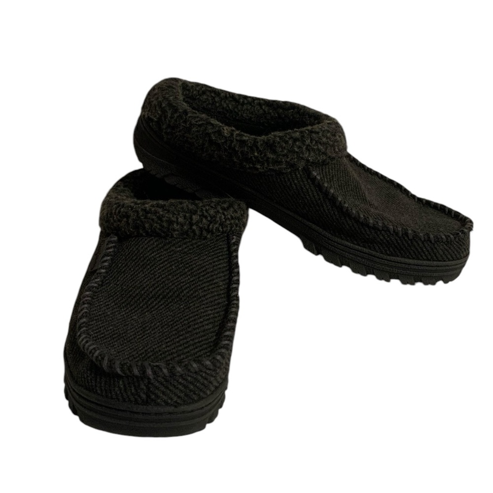 Dearfoams Men Gray Slip-On Slippers 11/12